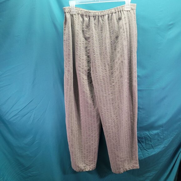Clemente Textured Beige Pants Size 1 Rayon/Nylon Blend Elastic Waist Womens - Picture 8 of 10